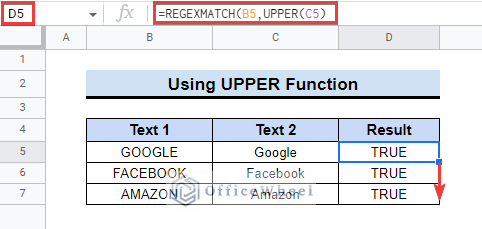 Using fill handle tool to copy formula